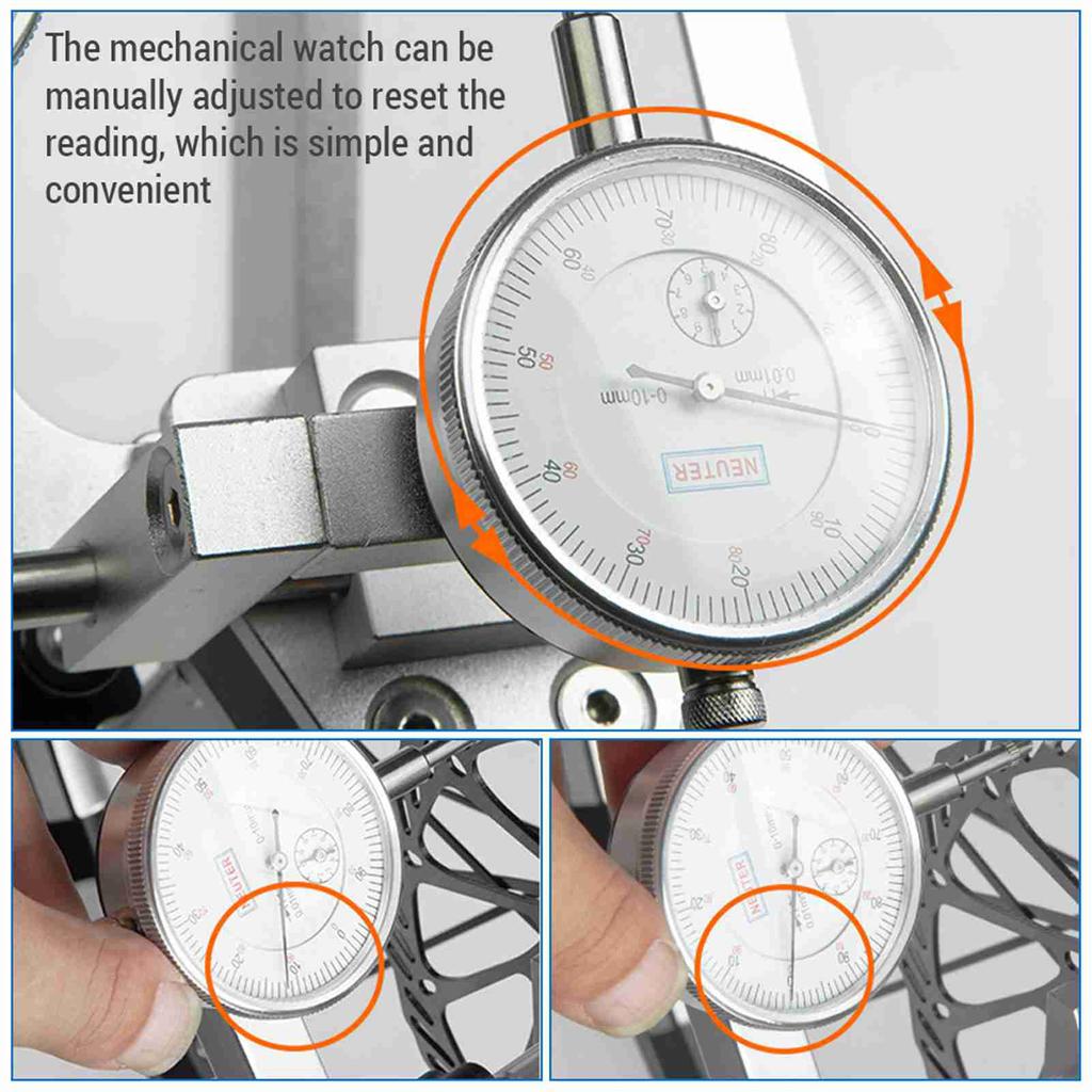 Bicycle Wheel Truing Stand Bike Wheel Alignment Repair Tool with Dial Gauge for Quick Release and Thru Axle