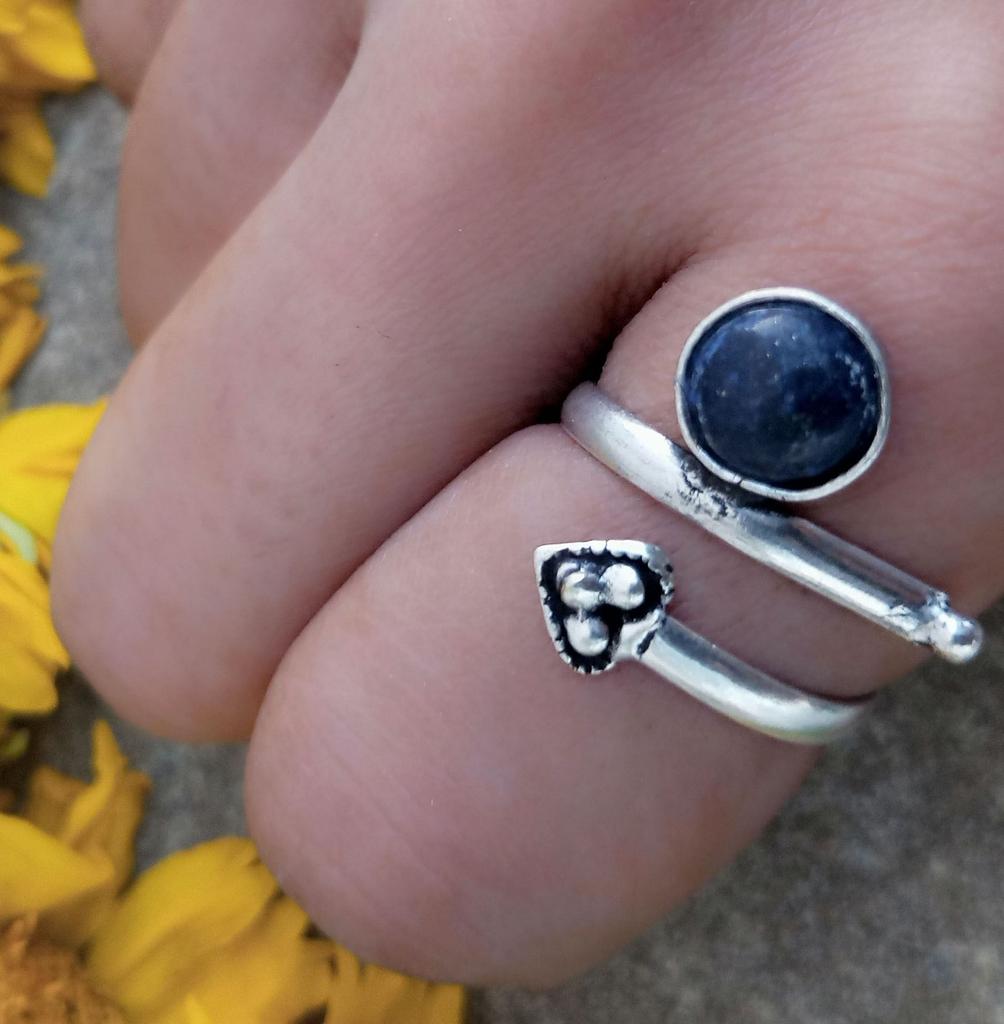 Lapis Lazuli Gemstone 925 Sterling Silver Plated  1 pcs Ring chris-br188
