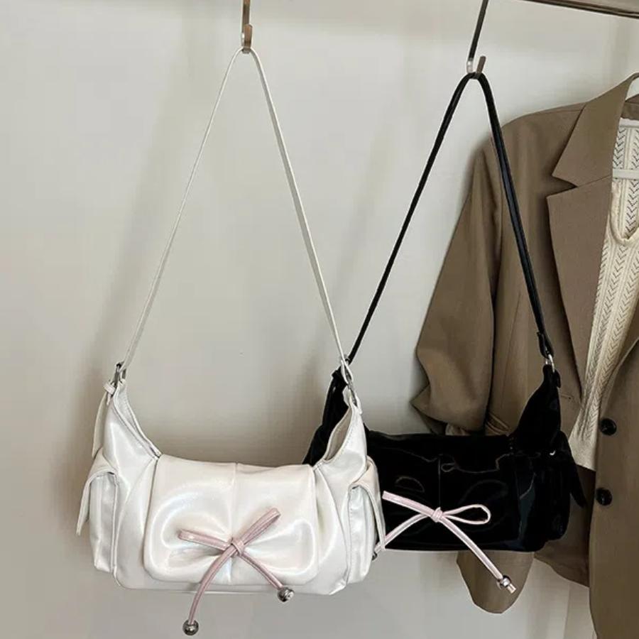 Fashion Women Crossbody Shoulder Bag Bowknot Backpack Large Capacity Outing Beach Bag Totes Bag Casual Underarm Bag Commuting Bag