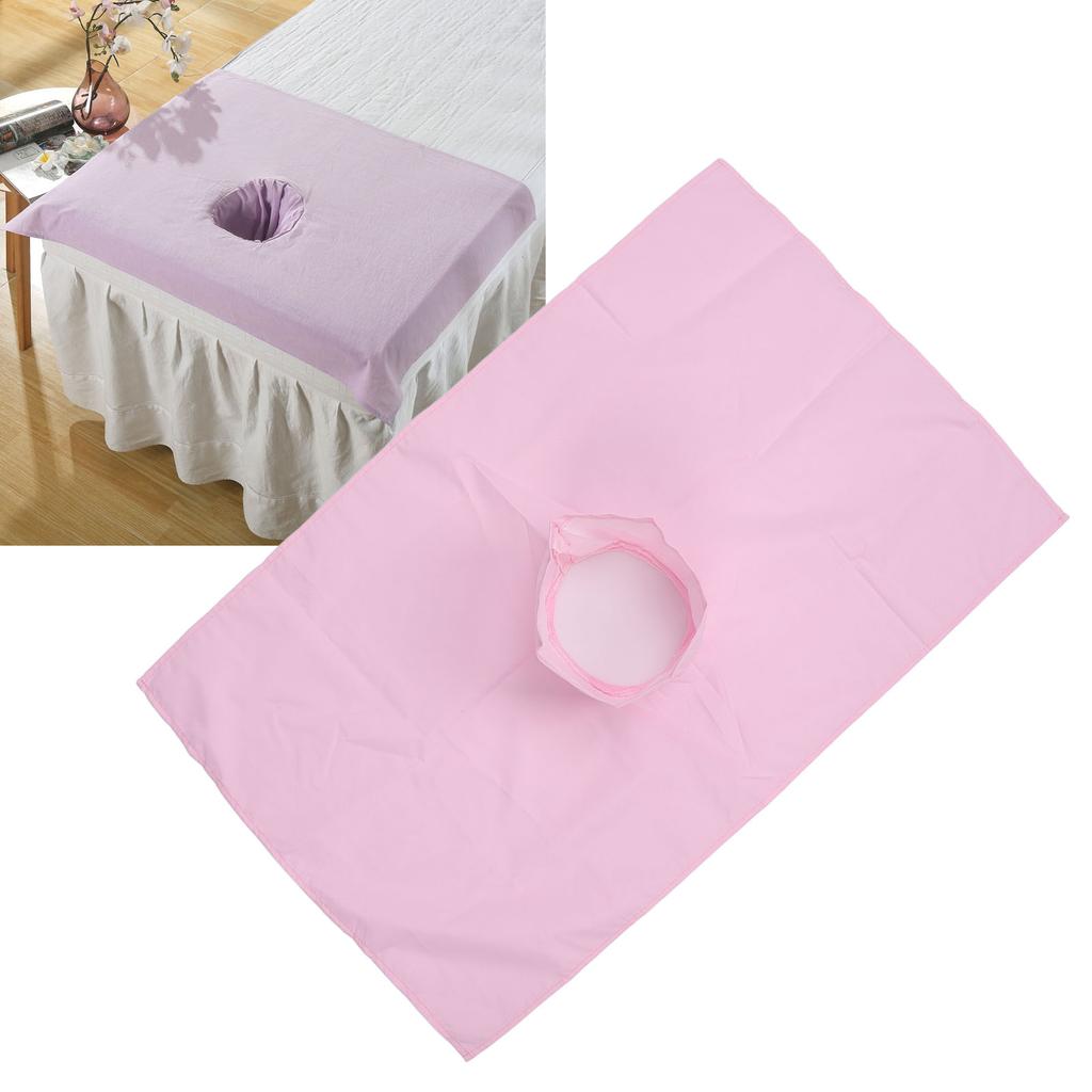 Massage Table Sheet Cotton Washable Comfortable Massage Bed Cover with Face Hole for Salon Spa