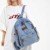 Schoolbag 1011 Vintage Denim Backpack, Distressed Washed Lazy Backpack, Student Backpack for Both Men and Women