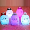 LED Night Light Adorable Rabbit Cartoon Animals Clear Box Rechargeable for Birthday Gifts Gradient Light