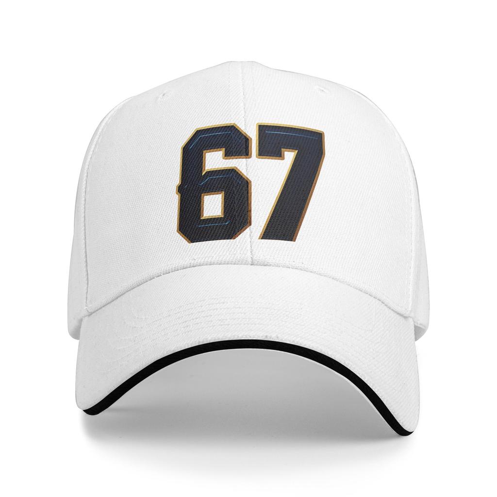 Summer Casual Baseball Cap Minimalist Number 67 Kpop Rock Hip Hop Hats For Men Adult Sun-Proof  Fitted Retro Snapback Cap