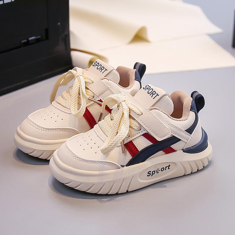 Children's back-to-school college-style girls' sneakers2026Autumn Boys' Casual Shoes for Young Children, Leather Running Shoes