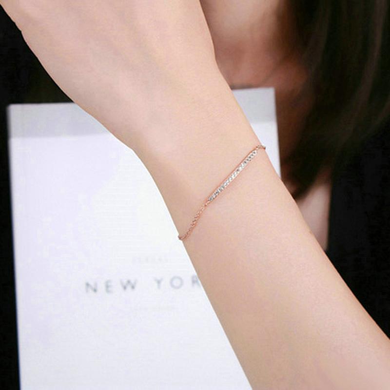 

ZHOUYANG Top Quality ZYH126 Concise Crystal Rose Gold Color Bracelet Jewelry Austrian Crystals