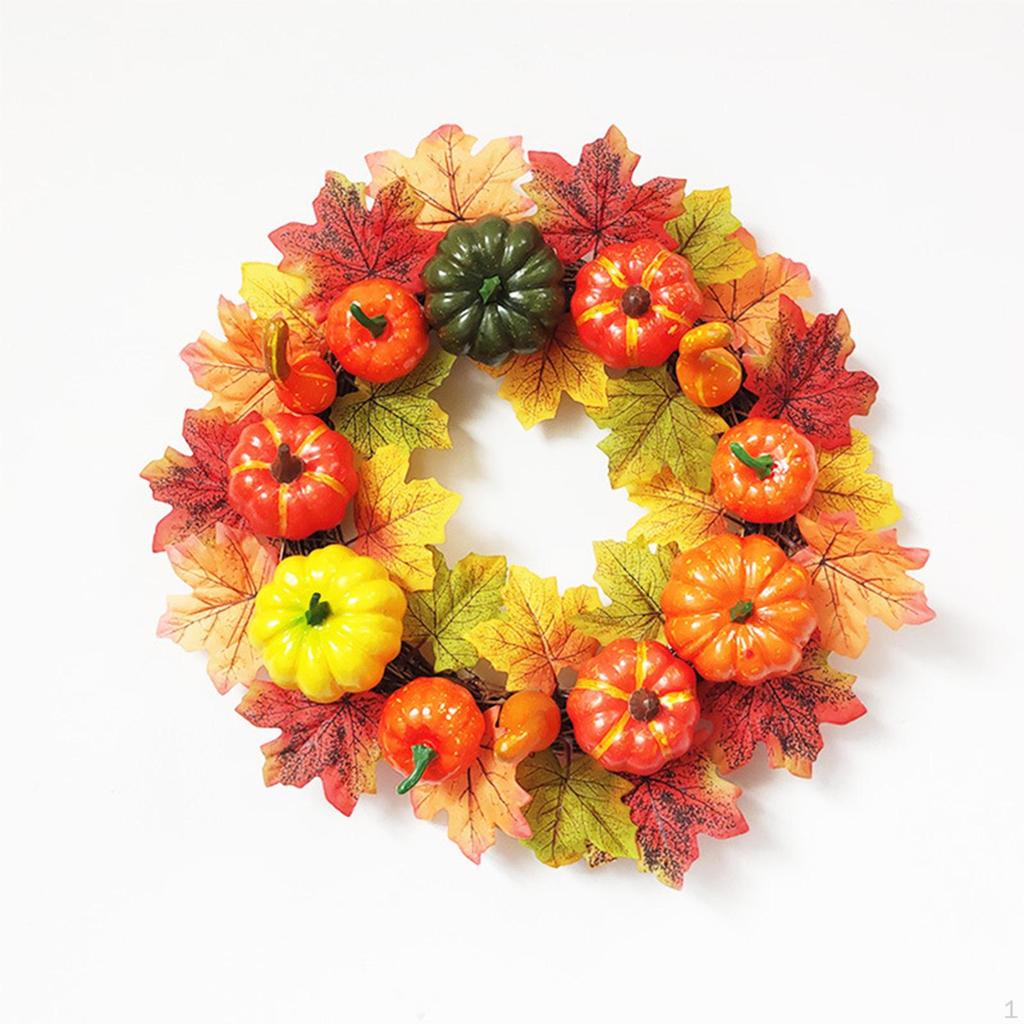 Halloween Artificial Wreath Hanging Decorations Desktop Maple Leaves Decorative