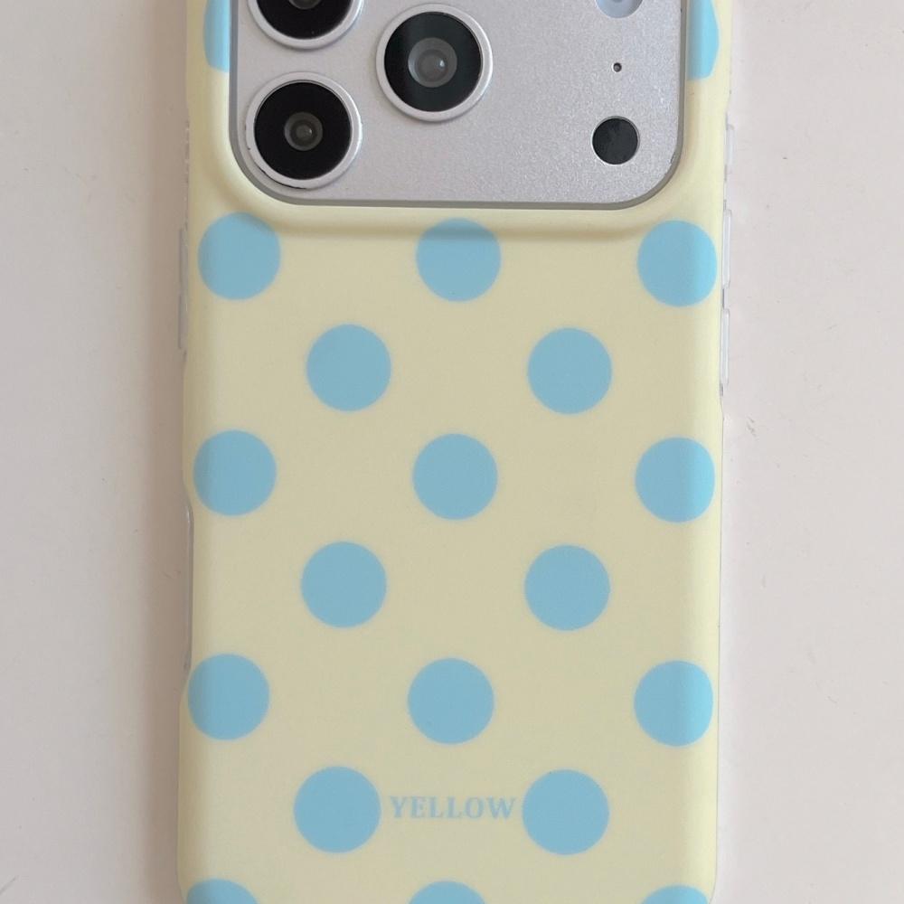 Korean Ins Solid Color Simple Polka Dot Suitable for Apple 17Pro Mobile Phone Case Iphone16promax New 15 Double Layer 17 Girl 14pm Trend 13 Creative