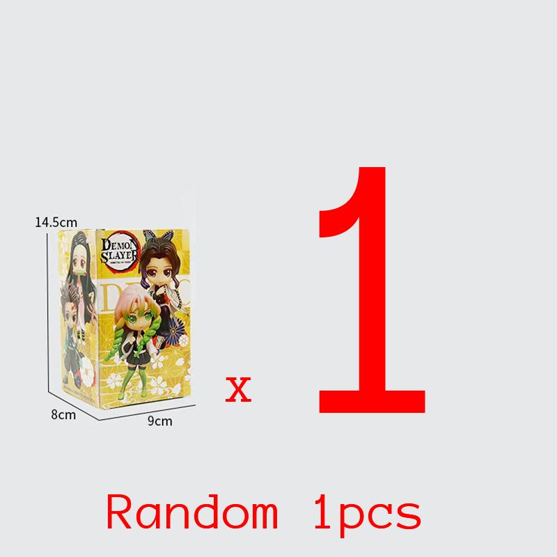 8pcs/Sets Q Posket Figure  Demon Slayer Mini Figurine Kimetsu No Yaiba Small PVC Dolls Desktop Decoration