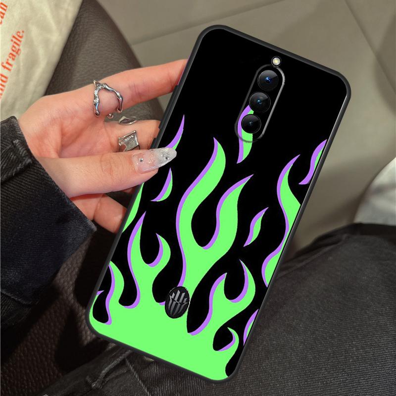 Blue Red Flame Fire Case For ZTE Nubia RedMagic 11 9 8 10 Pro Plus 8S 9S 10S Pro 5G 5S 6 7 6S 7S Pro 10 Air Cover