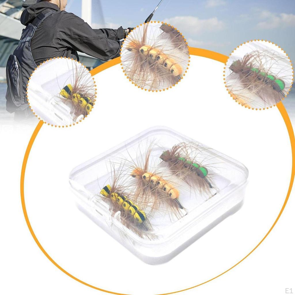3 Pieces Fly Fishing Lures Artificial Portable with Hooks Tackle Gifts for Trout Bass Salmon