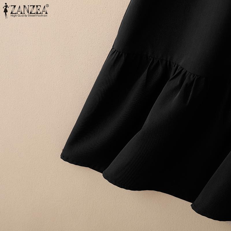 ZANZEA Women Summer Casual V-Neck Short Sleeve Dress