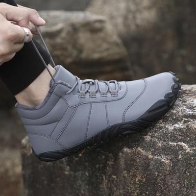 High-Top Fleece-Lined Microfiber Cotton Hiking Boots: Warm, Non-Slip, Snow, and Climbing Shoes for Couples