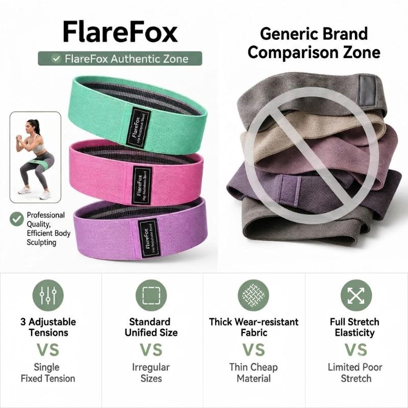 FlareFox Yoga Fitness Resistance Bands Squat Glute Strength Training Pilates Knitted Butt-Shaping Ring Home Gym Equipment 3