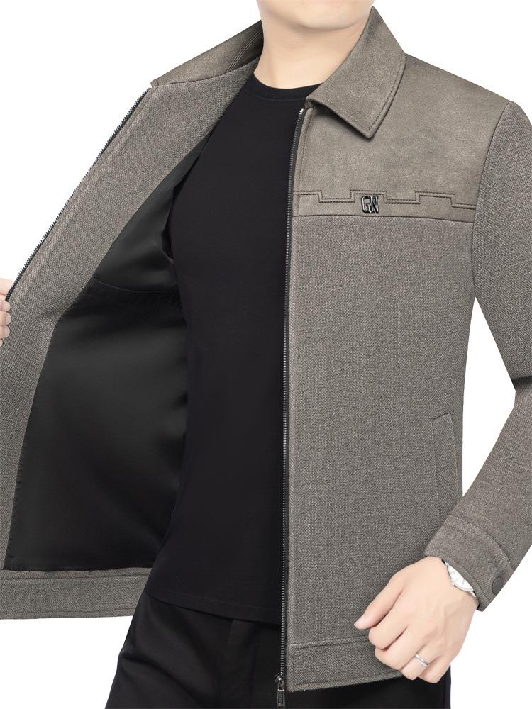 Men's Spring 2026 Color Block Lapel Jacket - Business Casual Versatile Outerwear