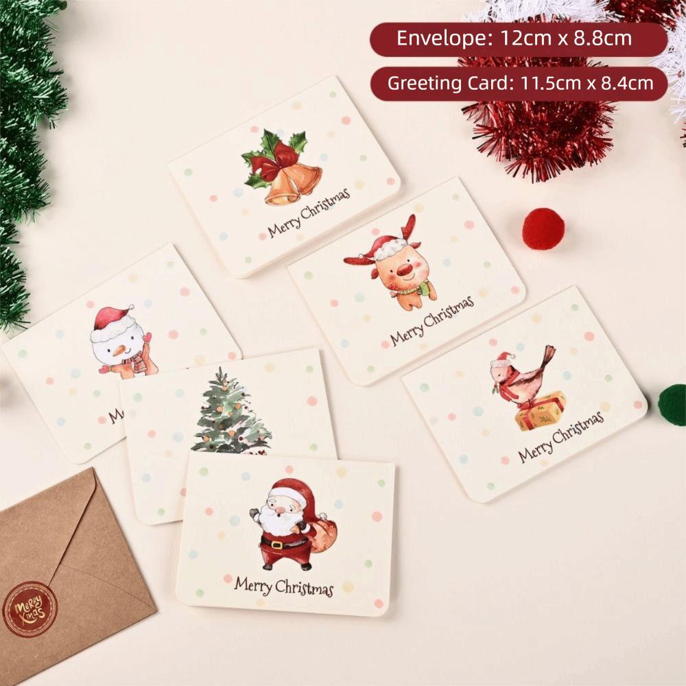 6Pcs Oil Painting Style Holiday Cards Sealing Stickers Postcard Gift Cards Blessing