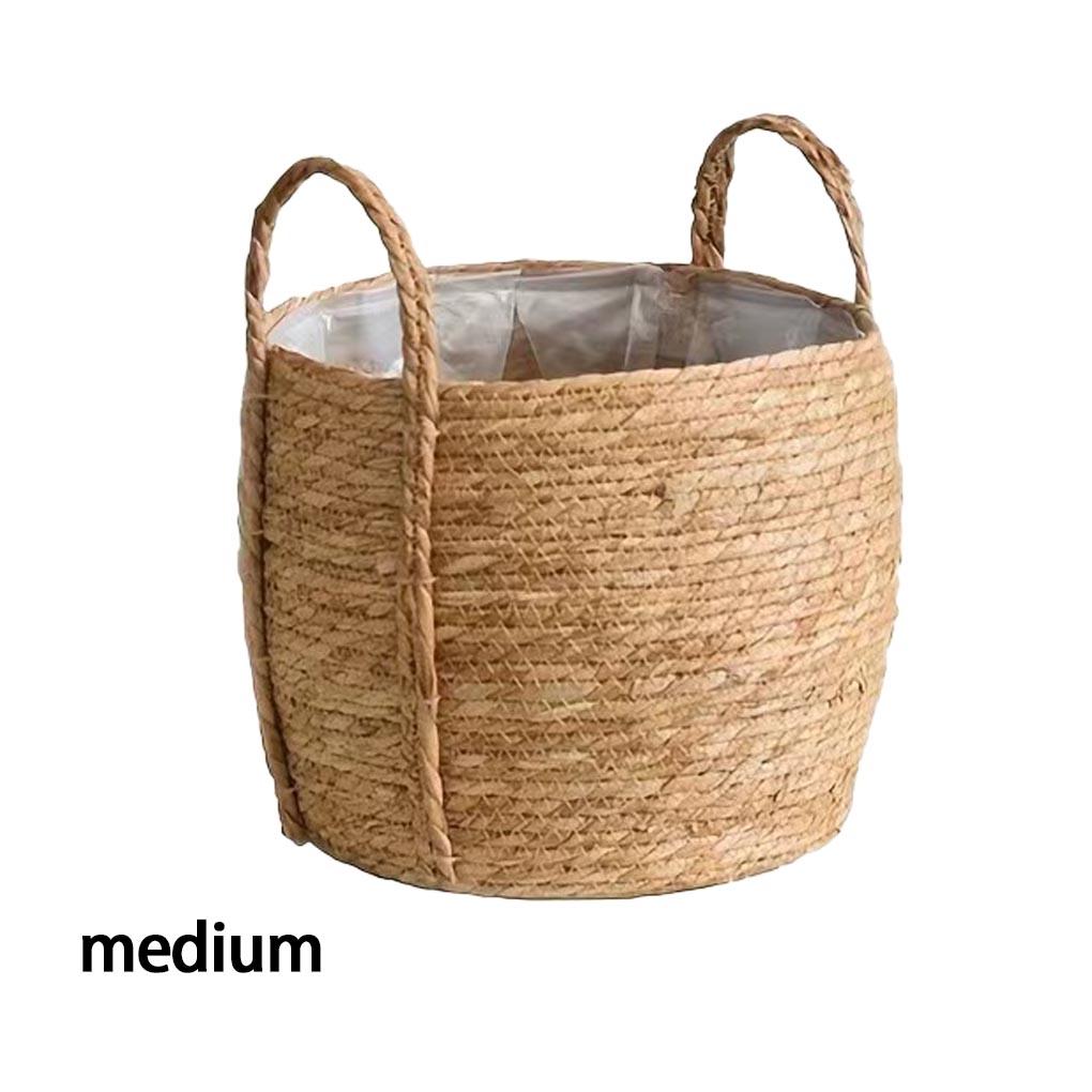 Wicker Plant Pot Natural Grass Flowerpot Cover Basket For Easy Planting And Cleaning Woven Plant Pot