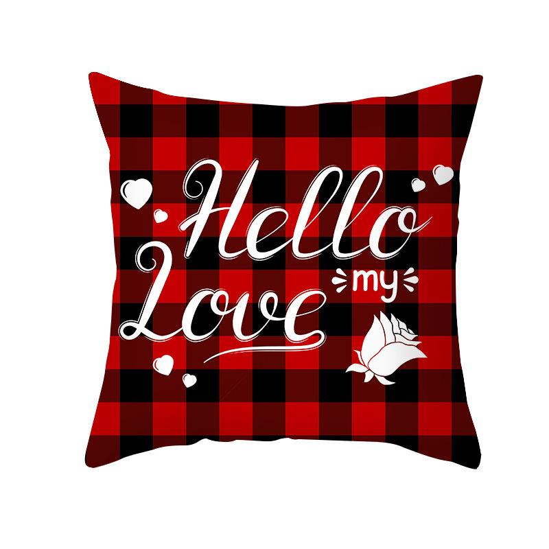 Red Cartoon Love Valentine's Day Home Pillow Car Waist Support Cushion Sofa Cushion Pillow Cover