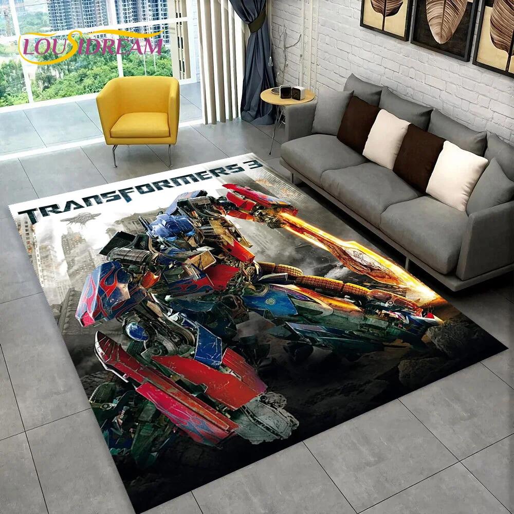 3D Transformers Cartoon Autobots Carpet Rug for Home Living Room Bedroom Sofa Doormat Decor,Kid Area Rug Non-slip Floor Mat Gift