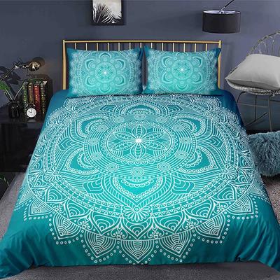 Bohemian 2/3ks Boho Mandala Ložní souprava Twin Queen King Size Přikrývka Povlak na přikrývku a povlak na polštář Měkké povlečení