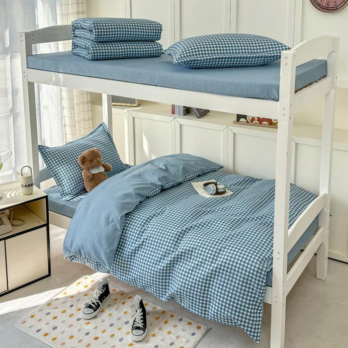 Dormitory/Student Bedding Set: Includes 3-Piece Bed Sheet & Duvet Cover and 6-Piece School Bunk Bed Set.