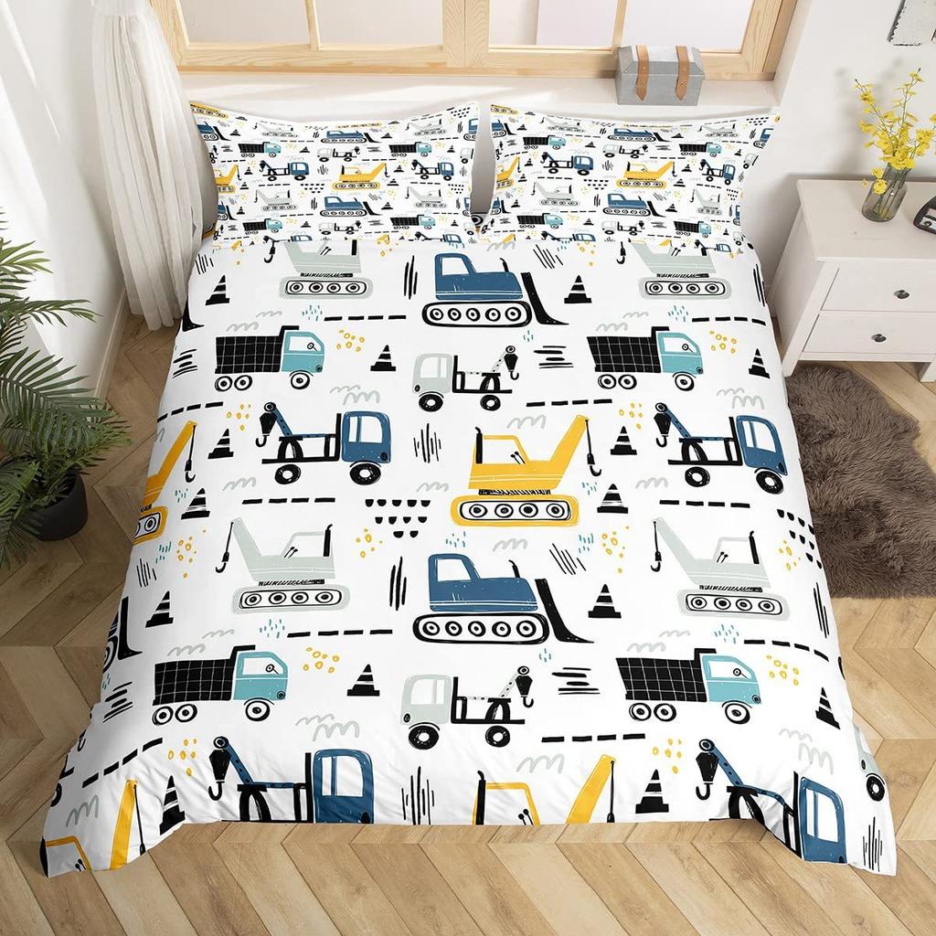 Nautical Anchor Three-Piece Quilt Cover 3D Digital Printing Bedding Set Geometric Striped Bed Cover