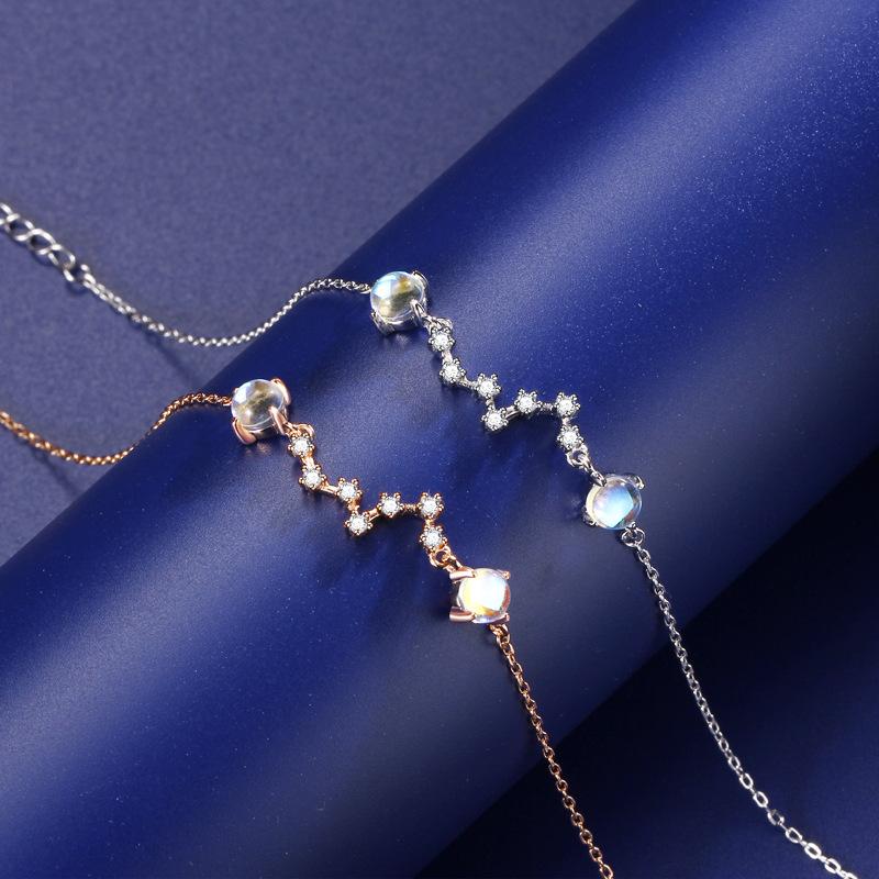 New Korean Version Niche Design Big Dipper Bracelet Female Ins Sweet Wind Moonstone Bracelet Student