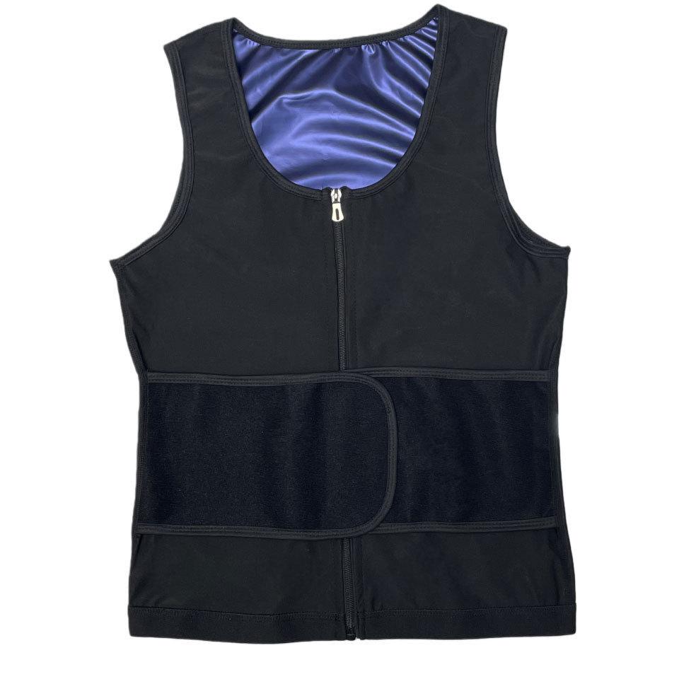 Men's Sauna Sweat-Wicking Zipper Vest and Waist Shaper