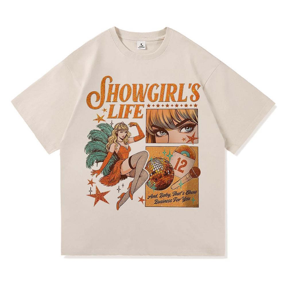 New Album The Life of A Showgirl T Shirt Fashion UnisexWomen Aesthetic TS TShirt Unisex High Quality Vintage Cotton Tees Shirts