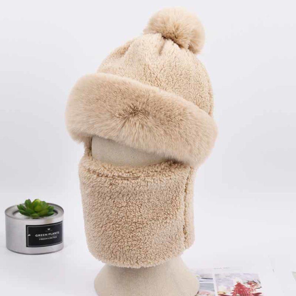Skull Cap Female Neck Warm Windproof Winter Thicking Hood Beanie Hat Bib Hat Hat Collar Plush Hat