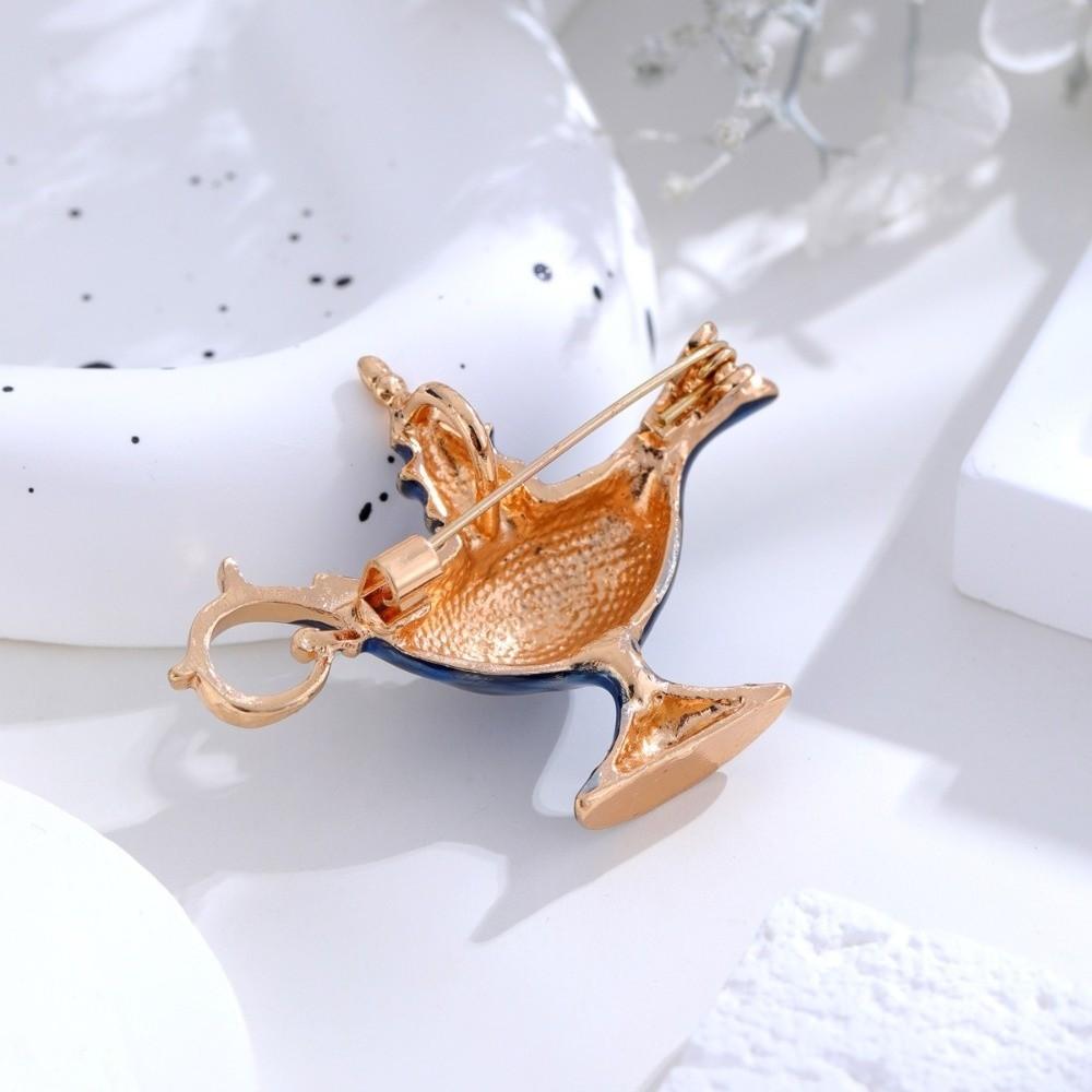 Enamel Tea Pot Lamp Brooch Magic Elegant Aladdin Lamp Brooches Jewelry Accessories Retro Vintage Exotic Pin Wedding Party