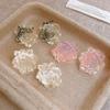 Gradient Color Flower Earrings Resin Women Earrings Vintage Floral Stud Earrings  Girls