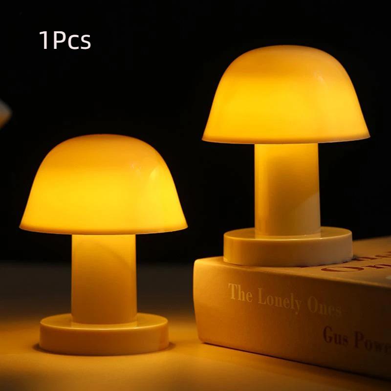 מנורת פטרייה LED מיני יצירתית מופעלת בסוללה ניידת לחדר שינה בית קפה עיצוב הבית מתנה