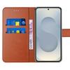 Coque de protection - BOOLING - pour Samsung Galaxy S25 Plus - Effet Cuir Marron - 2 Verres Trempés - Antichoc