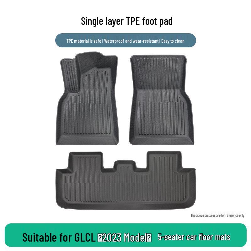 Three-piece TPE rubber car mat set for 2023 Mercedes-Benz GLC L 5-seater