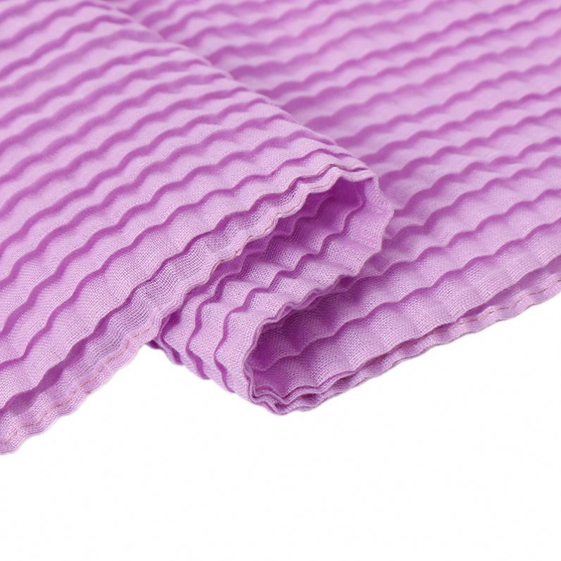 Women Pleated Viscose Cotton Muslim Wrinkle Scarves Plain Crinkle Plaid Stretchy Head Wraps Hijab Shawls