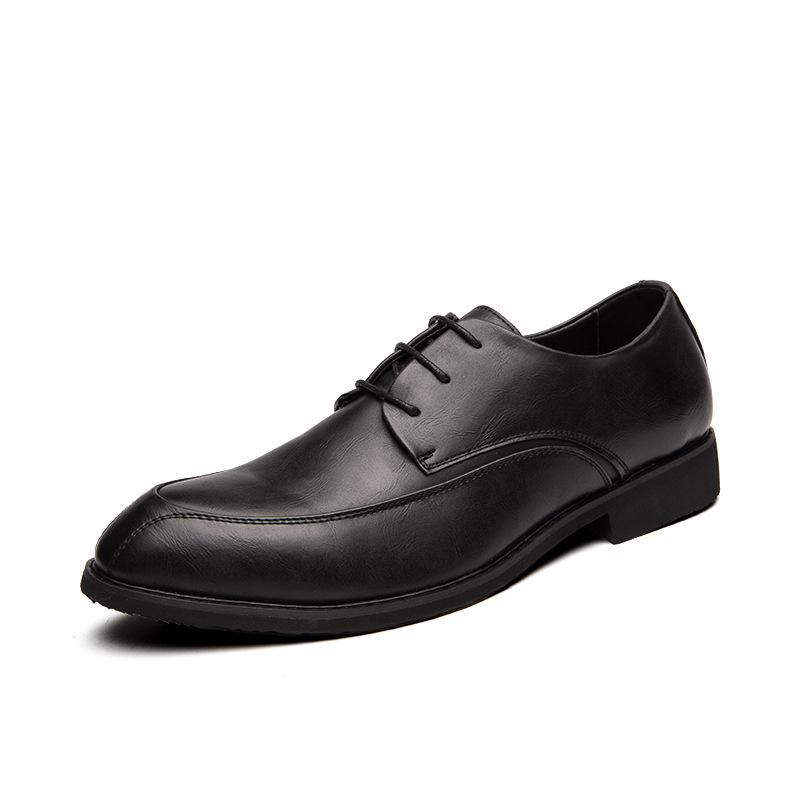 

Spring and Autumn Men s Business Leather Shoes British Dress Fashion Casual Polishing Trendy Shoes Trendy Men s Shoes 44 чёрный