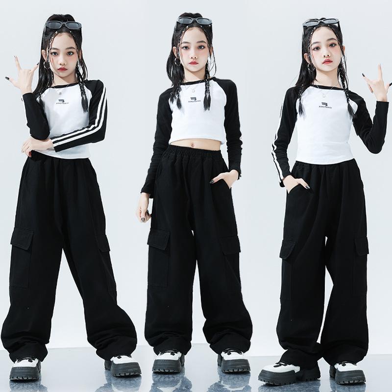 Girls' Jazz and Hip Hop Dance Performance Outfit for Autumn
