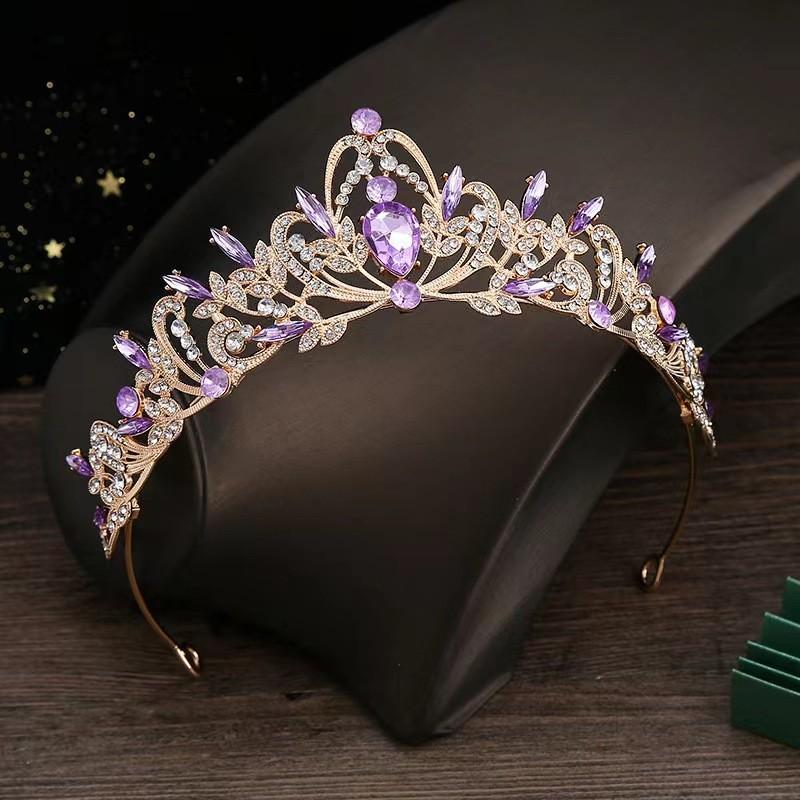 Bridal Accessories Wedding Dress Style Headwear Birthday Party Crown Headband Black High-end Performance Hair Accessories Crown