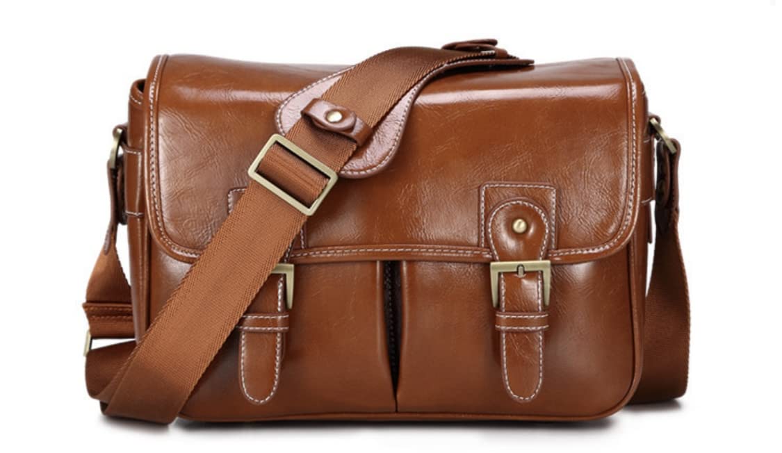 

Сумка-чехол для зеркальной камеры в британском стиле, стиль ретро, натуральная кожа, сумка без бренда/чехол через плечо (водонепроницаемый) (светло-коричневый) светло-коричневого