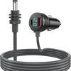 High-Power Mini Car Charger with Digital Display & Waterproof Three-in-One DC Power Cord