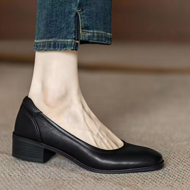 Elegant Spring Summer Women Mary Janes Shoes Cute Casual Female Retro Woman Chunky Heels Lolita Shoes Zapatos Mujer Talons Femme