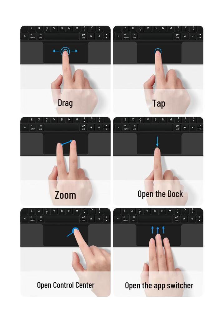 Magnetic Bluetooth Keyboard Case for iPad 10/11 Magic Keyboard 10.9 inch - Supports Russian, Japanese, Korean, and German