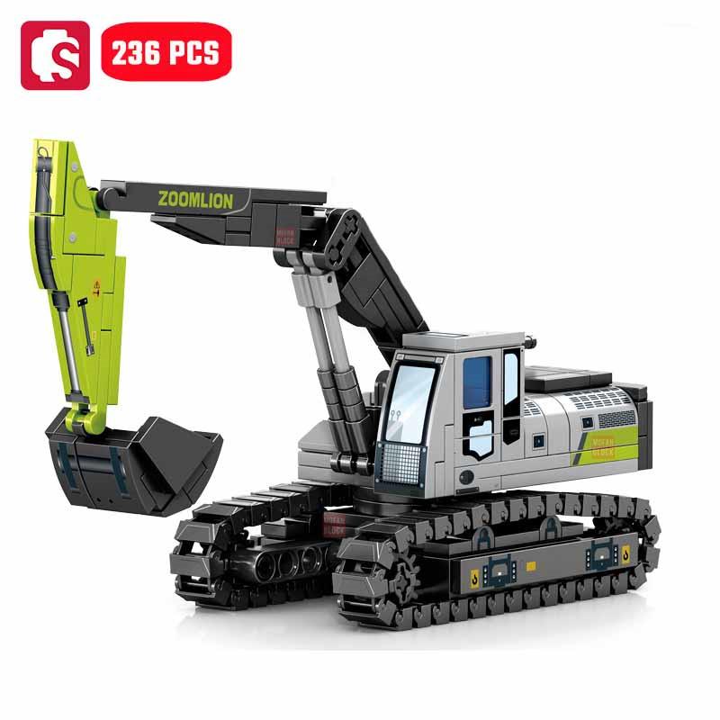 Non-Toxic Sembo Engineering Vehicle Assemblage Building Blocks Kits Moc Excavator Mixer Truck Model Bricks Diy Educational Toys Children Gifts