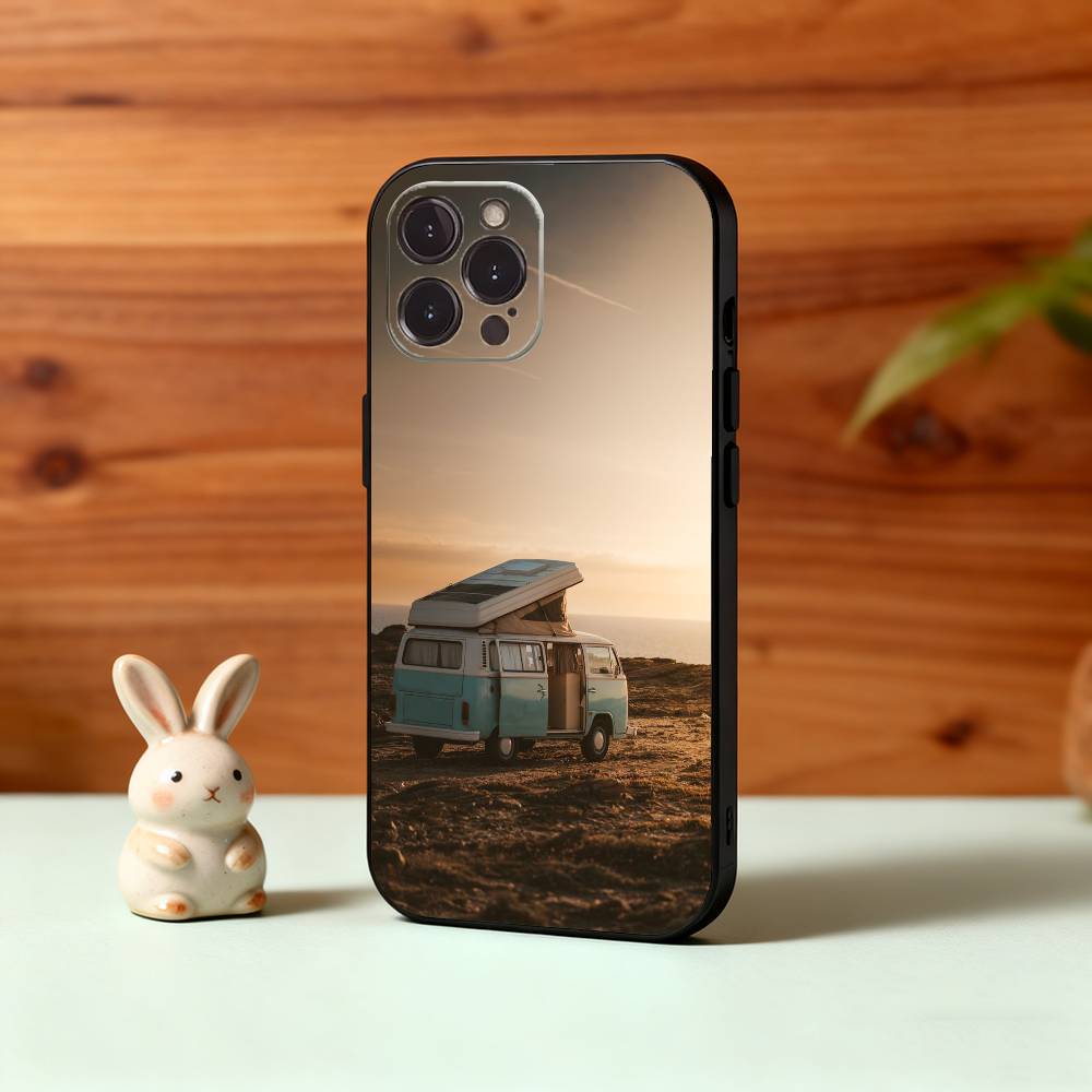 C-Combi V-Van Surfs Phone Case For iPhone17 16 15 14 13 12 11 Pro Max Plus,5G Soft Black Case