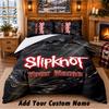 Slipknot Pattern Bedding 3Pcs Set Custom Name, Bed Sheet And Pillowcases For Home Bedroom