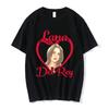 Sängerin Lana Del Rey 2026 Doppelseitige Grafik-T-Shirts Unisex Damen Hip Hop Retro T-Shirt Baumwolle Übergroß Sommer-T-Shirt Streetwear