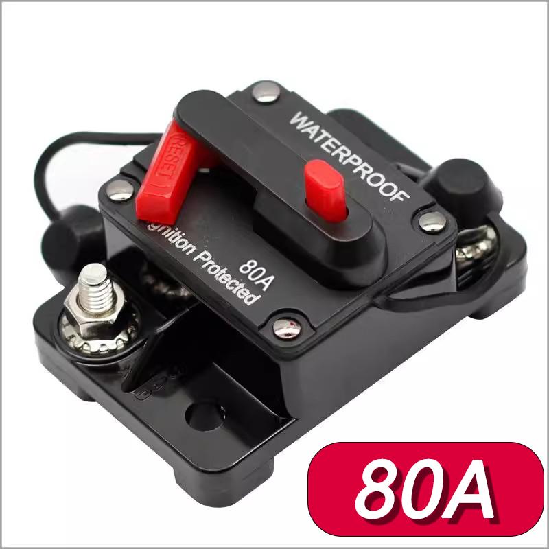 Circuit Breaker 20A To 300A Reset for Car Audio System Waterproof Marine Circuit Breaker Reset Fuse 12V-48V DC 40A 60A Circuit Breaker 6