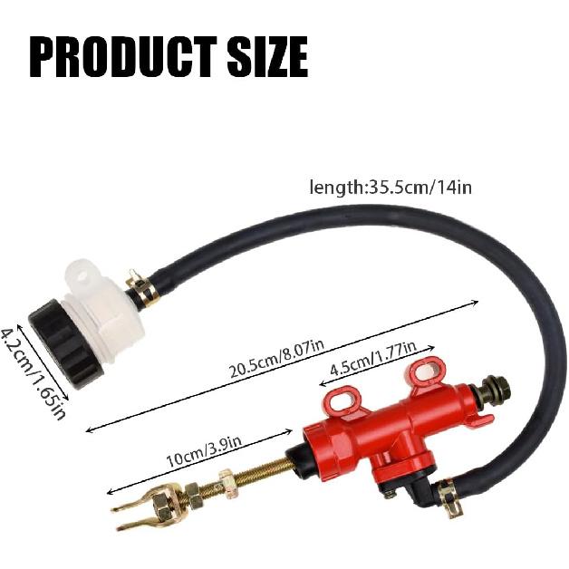 Bakre bromshuvudcylinderpump med behållare Kompatibel med Suzuki GSXR 600 750 1000 1100 GSX1300R RF600 RF900 SV650 SV1000 GC150/200 (röd)