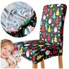 Green Chair Cover With Christmas Tree And Santa Claus Pattern