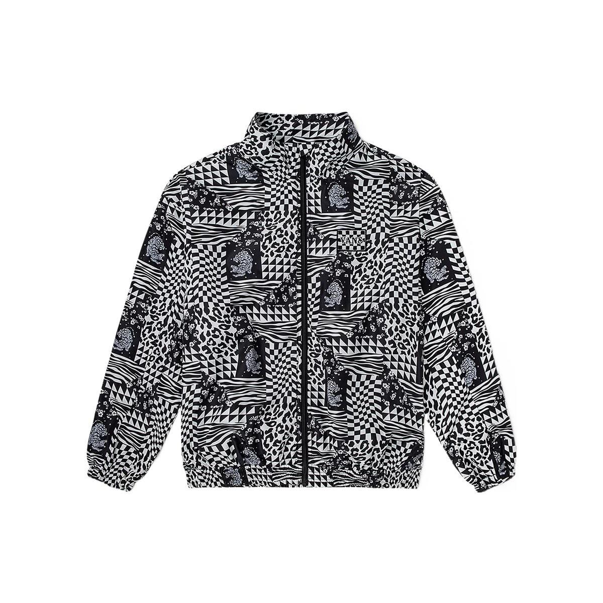 Vans SS22 Grid Full Print Jacket Couple Style Black Men s VN0A5H9T7TO M